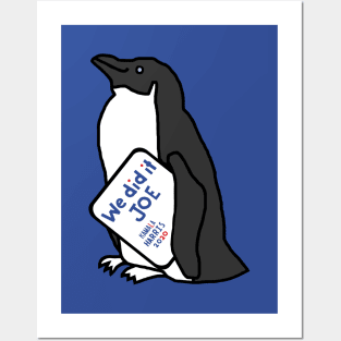 Penguin with Kamala Harris We Did It Joe Quote Posters and Art